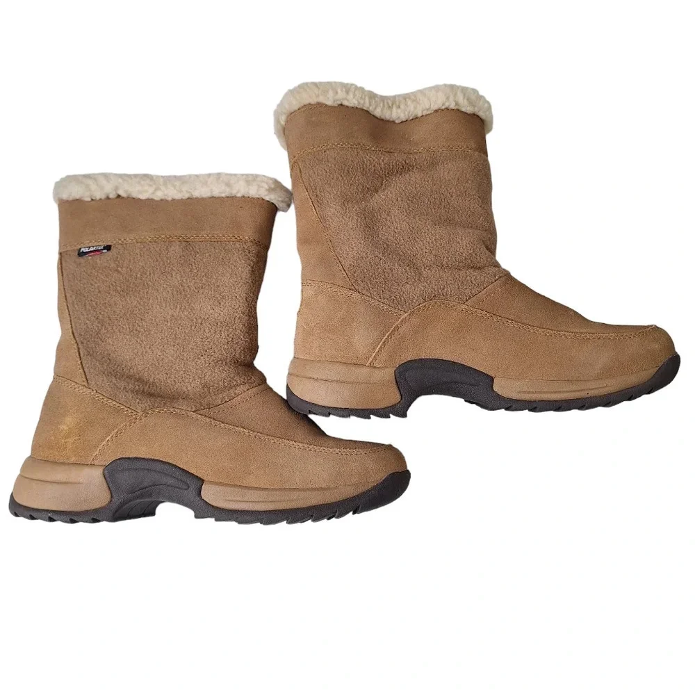 Sporto Polartec‎ Suede Tan Fleece Insulated Mid-Calf Boots